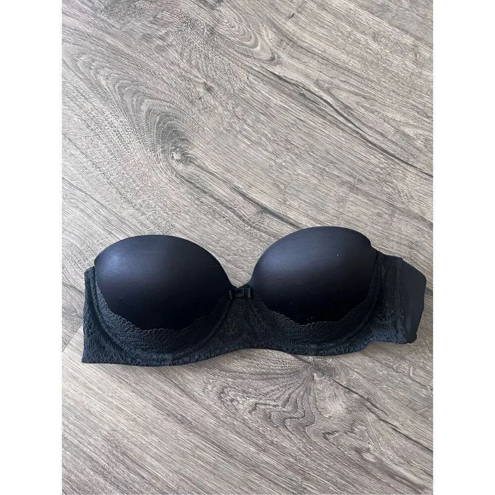 auden plunge coverage push up stapless bra size 34C